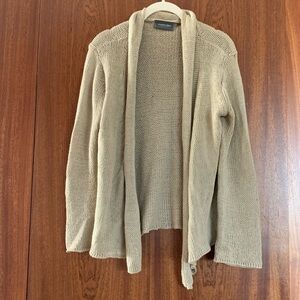 Wooden Ships Tan Open-Front Cardigan